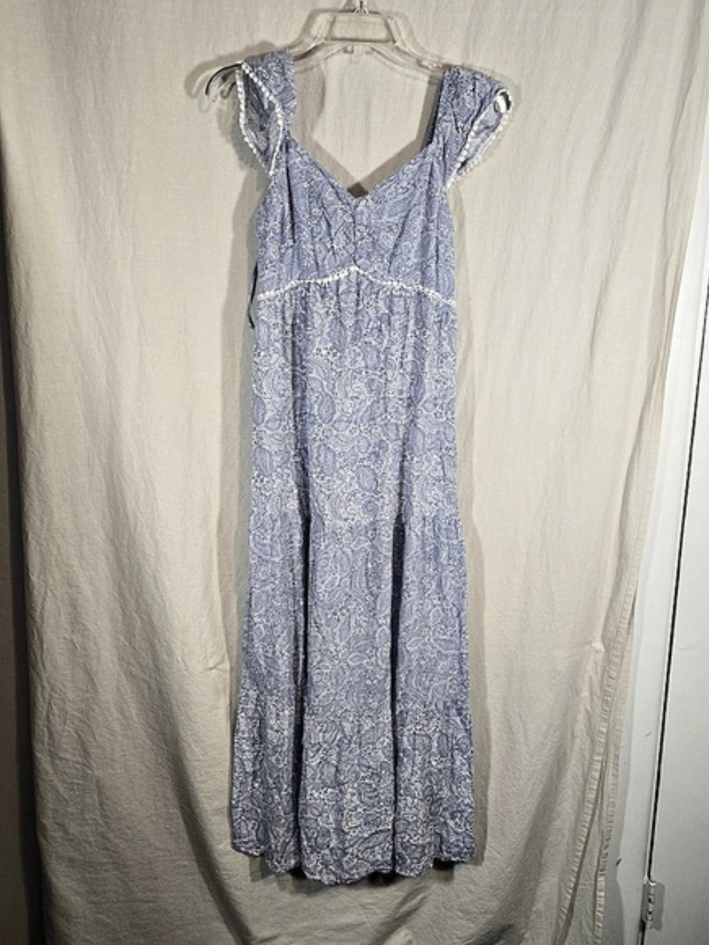 Jessica Simpson Blue Paisley Boho Maxi Dress M